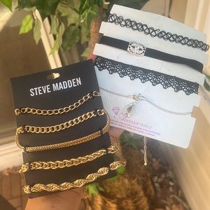 ⚫️ NEW Steve Madden Gold Plated bracelet set with choker set